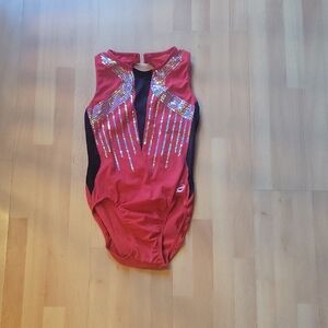 Limited Edition Suni Lee GK Red and Black Gymnastics Leotard